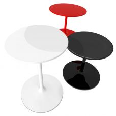 Table basse ronde verre couleur Poppy